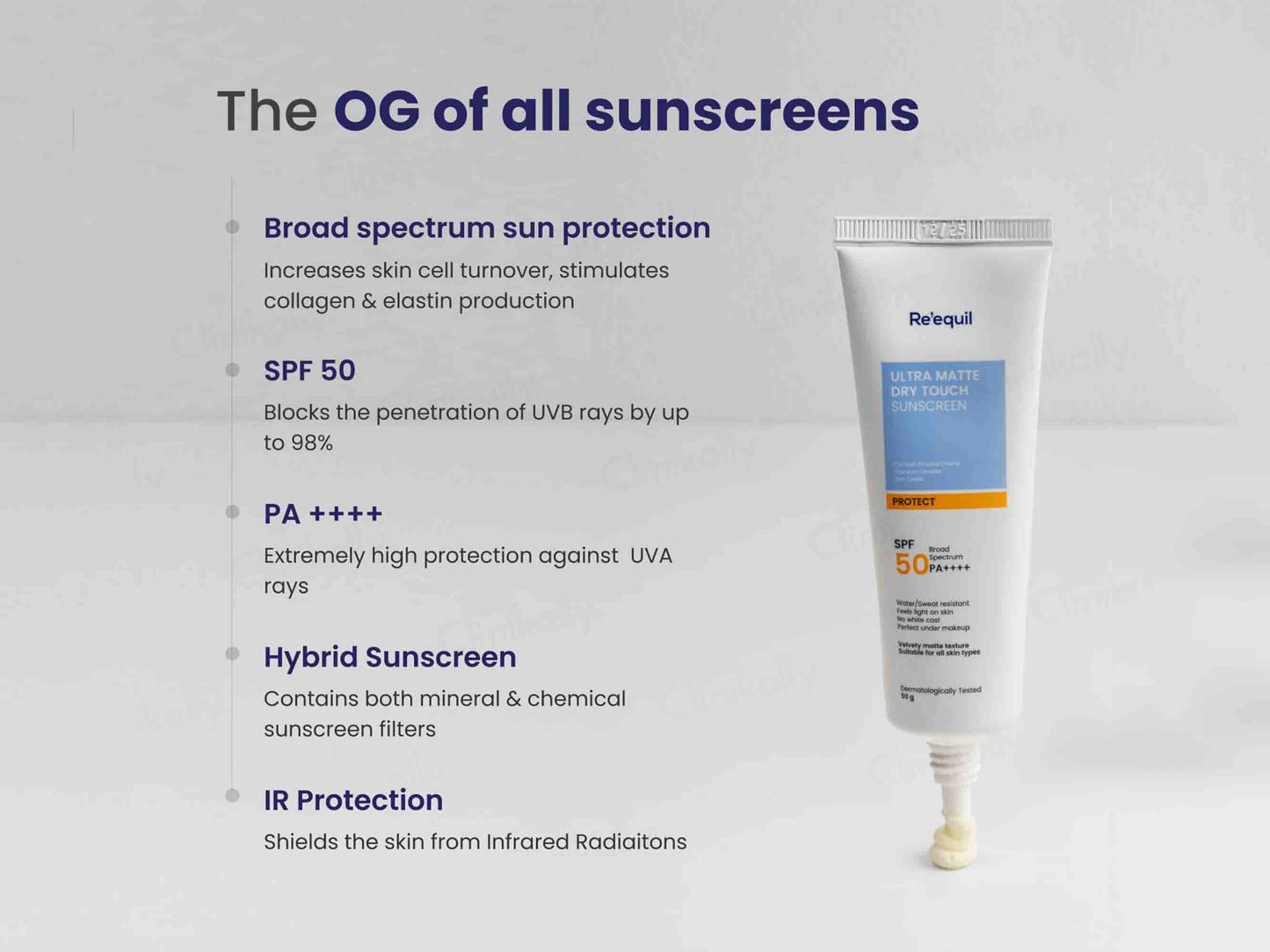 Re'equil Ultra Matte Dry Touch Sunscreen Gel SPF 50 PA