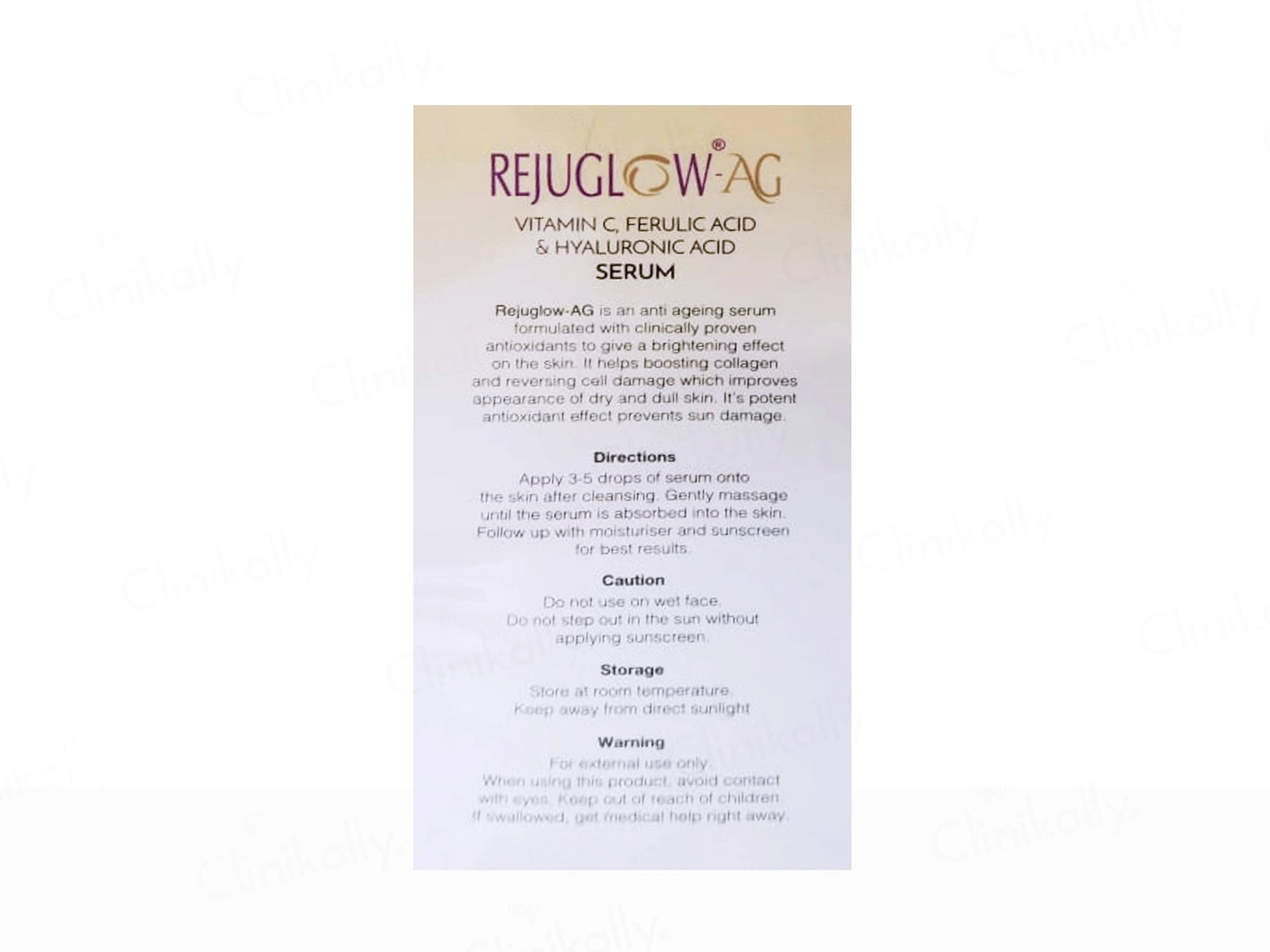 Rejuglow-AG Anti-Ageing Face Serum