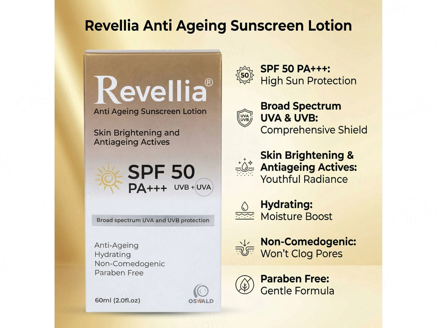 Revellia Anti Ageing Sunscreen Lotion SPF 50 PA