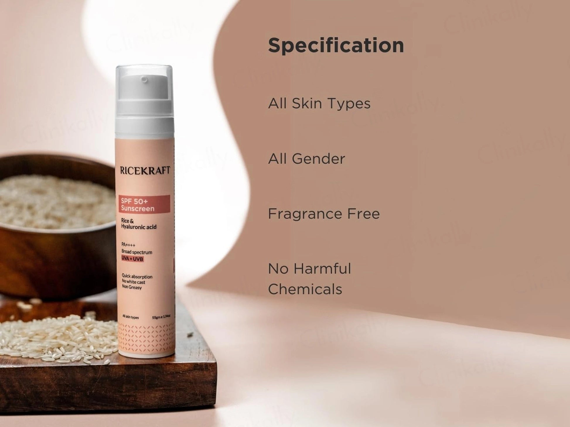RiceKraft Rice and  Hyaluronic Acid Sunscreen SPF 50 PA