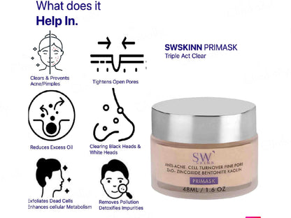 SWSKINN Primask Triple Act Clear Face Mask