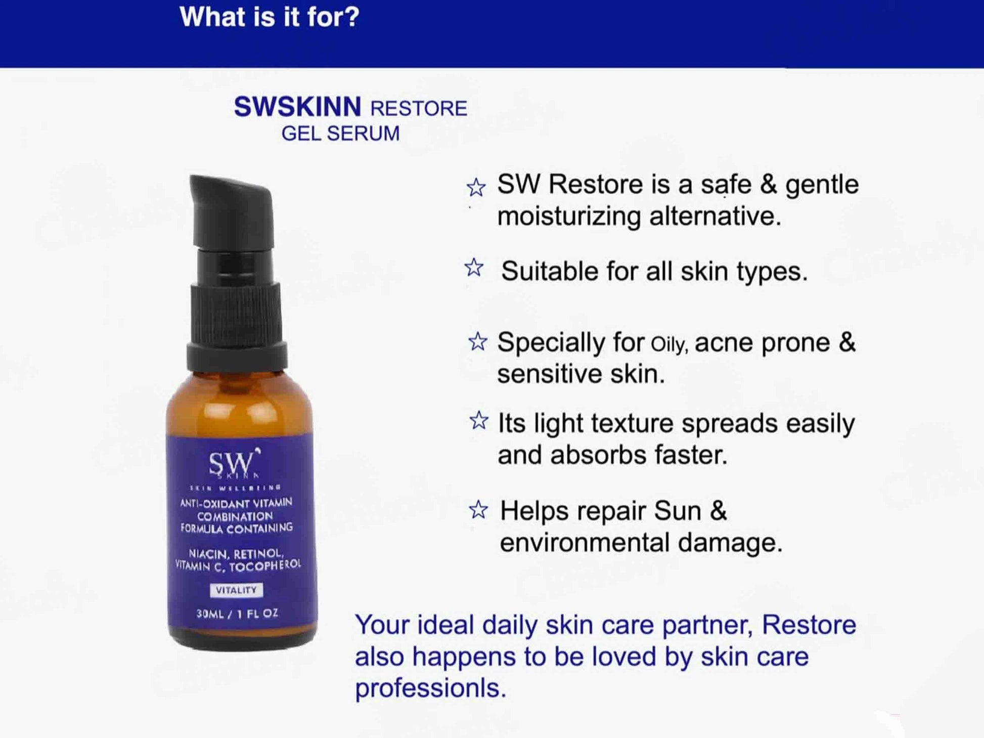SWSKINN ViItality 4X Anti-Oxidant and  Vitamin Face Serum