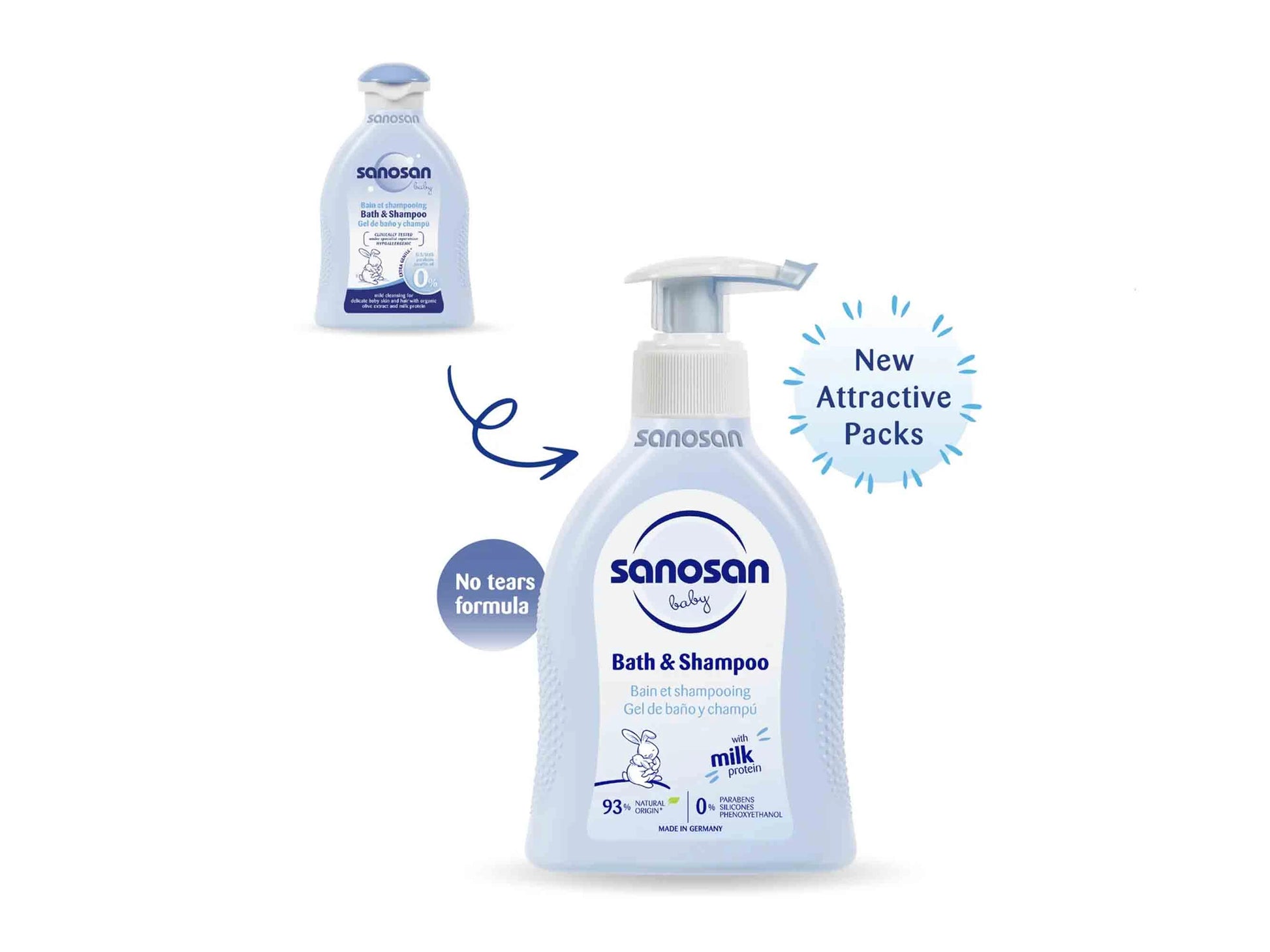 Sanosan Baby Milk Protein Bath and  Shampoo