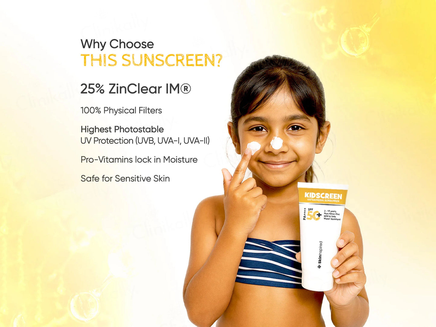 SkinInspired Kidscreen 100 Percent Mineral Sunscreen SPF 50 PA