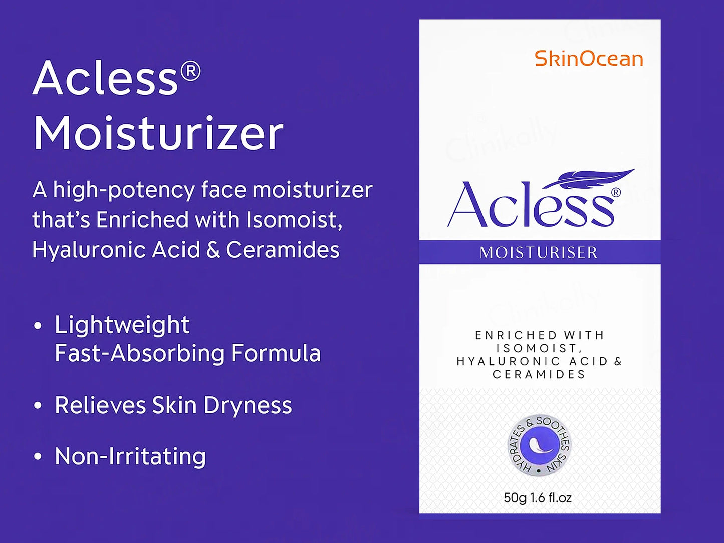 SkinOcean Acless Ceramides and  Hyaluronic Acid Moisturiser