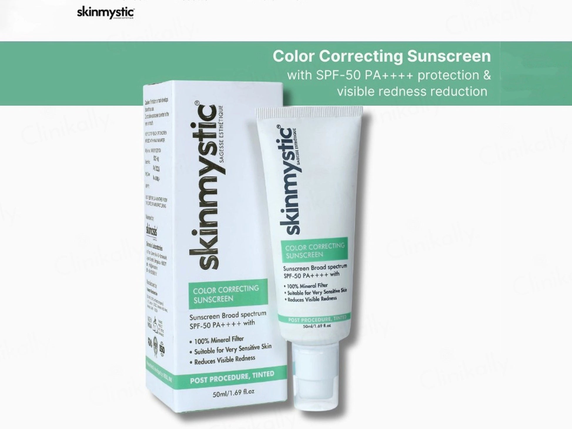 Skinmystic Color Correcting Post Procedure Tinted Sunscreen SPF 50 PA
