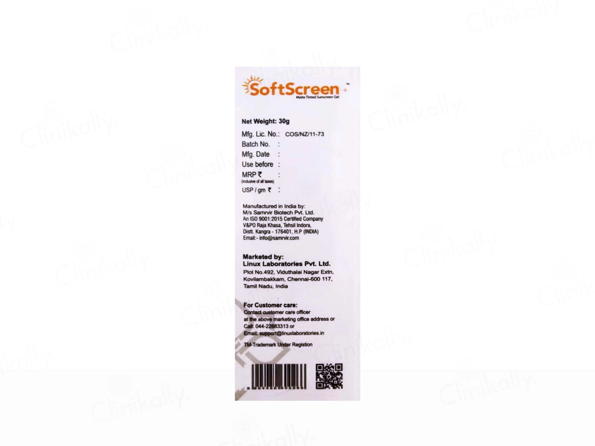 Softscreen Matte Tinted Sunscreen Gel SPF 50 PA