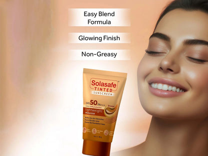 Solasafe Tinted Lightweight Mousse Sunscreen SPF 50 PA Bronze