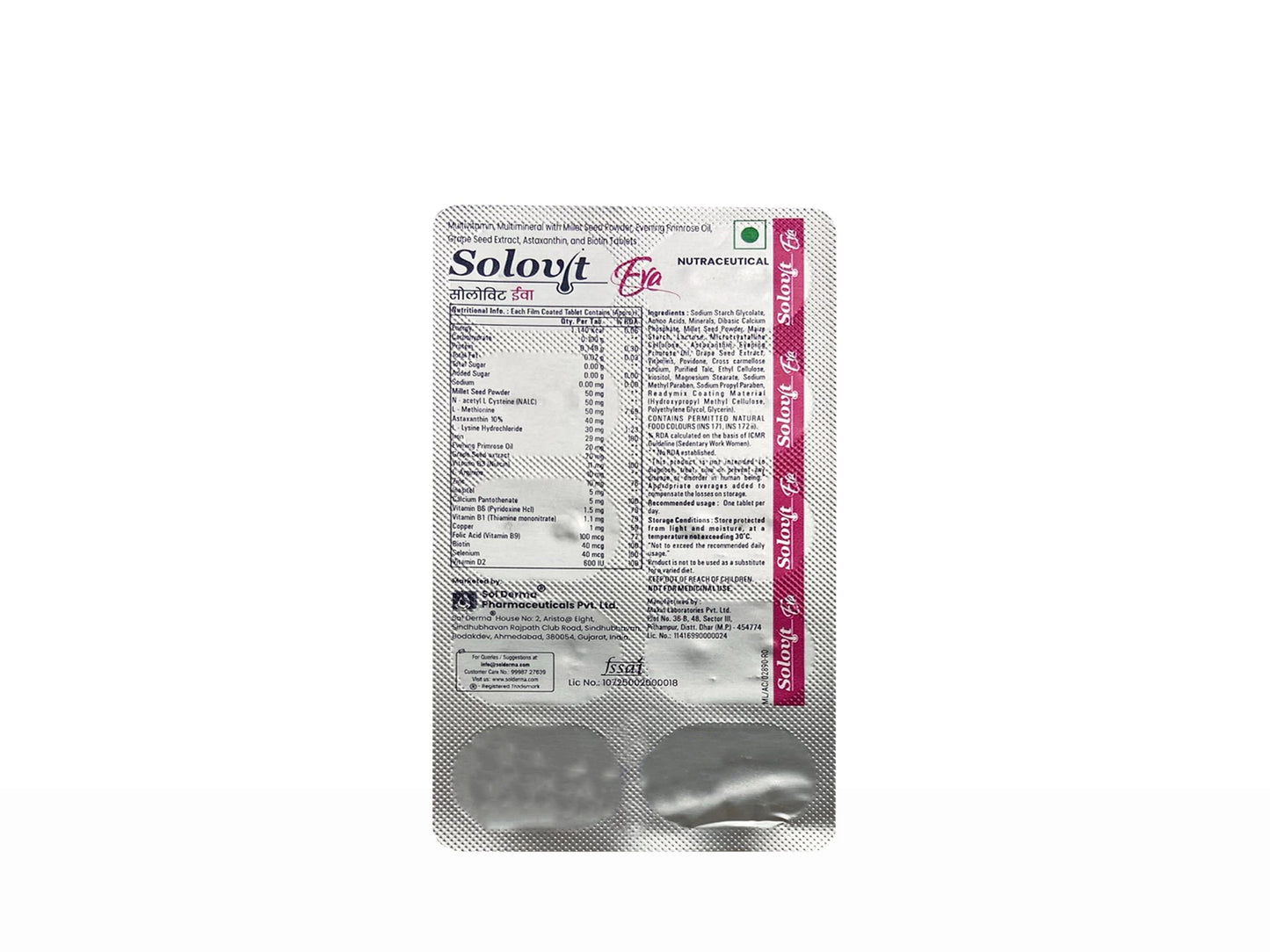 Solovit Eva Hair Growth Nutraceutical Tablet For Adult Women