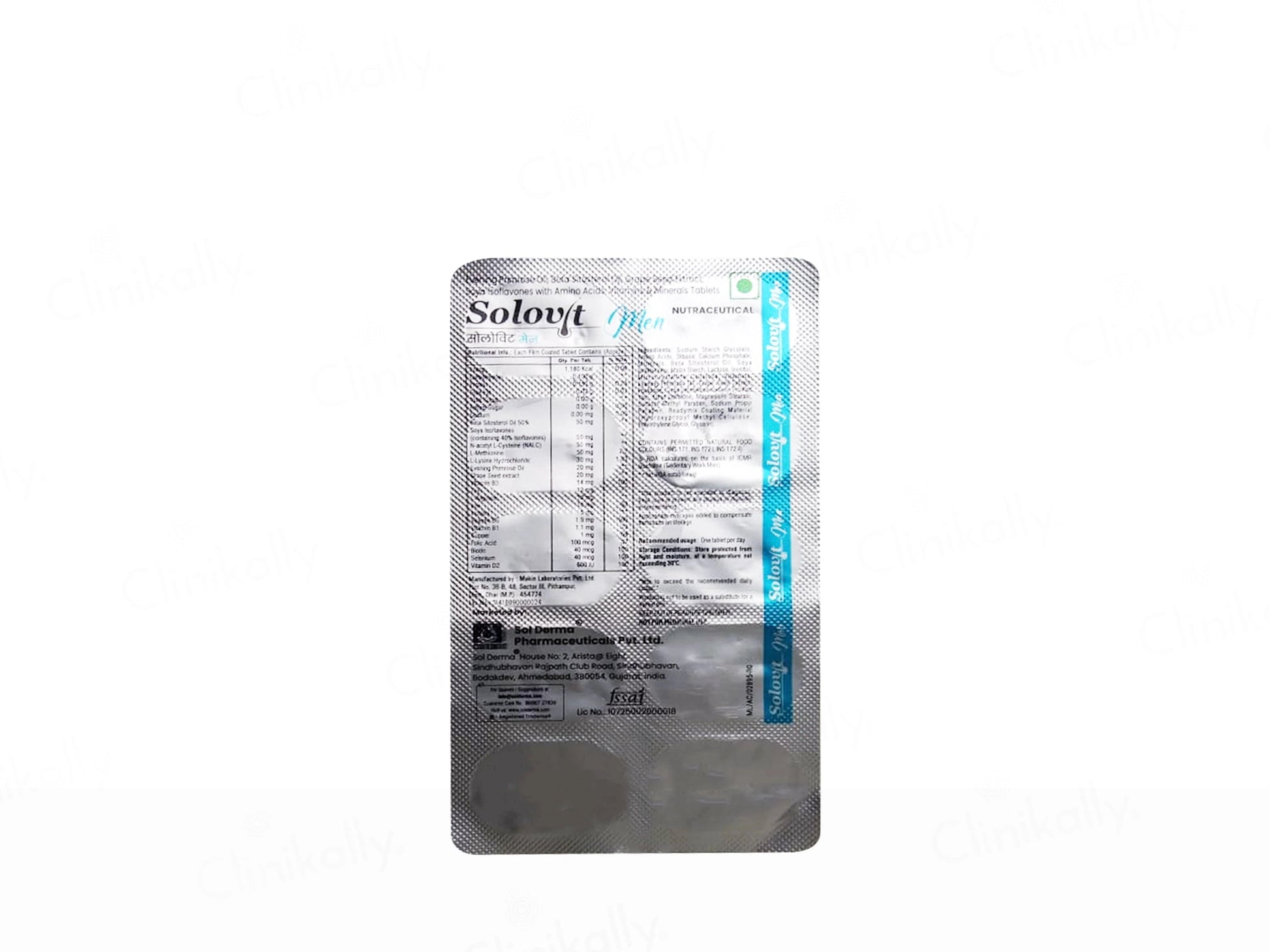 Solovit Men Hair Growth Nutraceutical Tablet For Adult Men