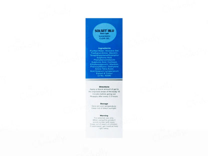 Solset-Blue Extra Light Sunscreen Clear Gel
