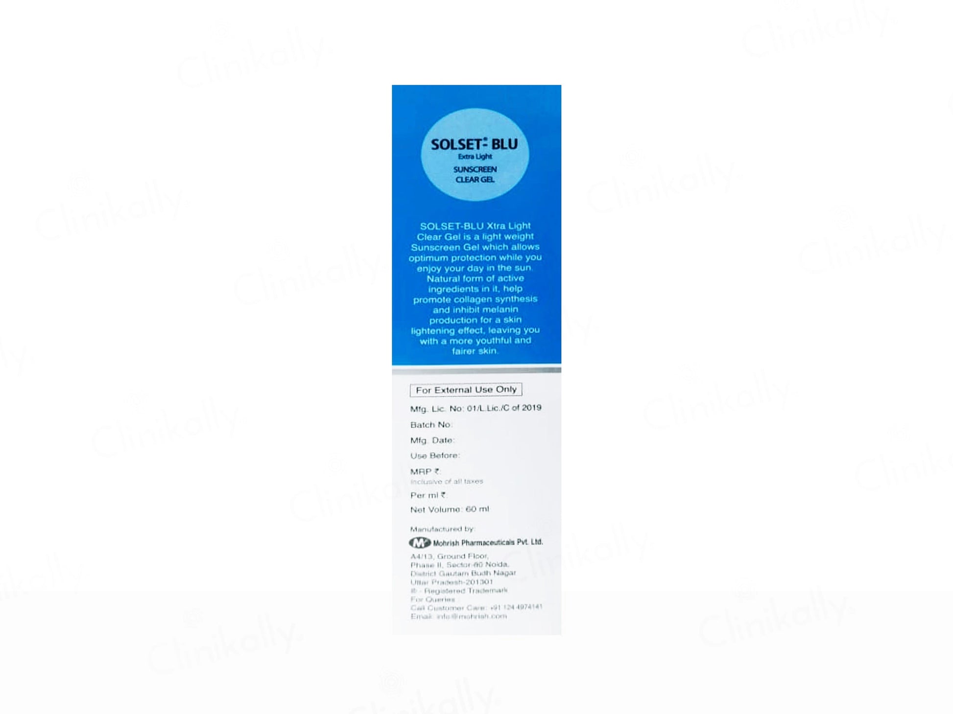 Solset-Blue Extra Light Sunscreen Clear Gel