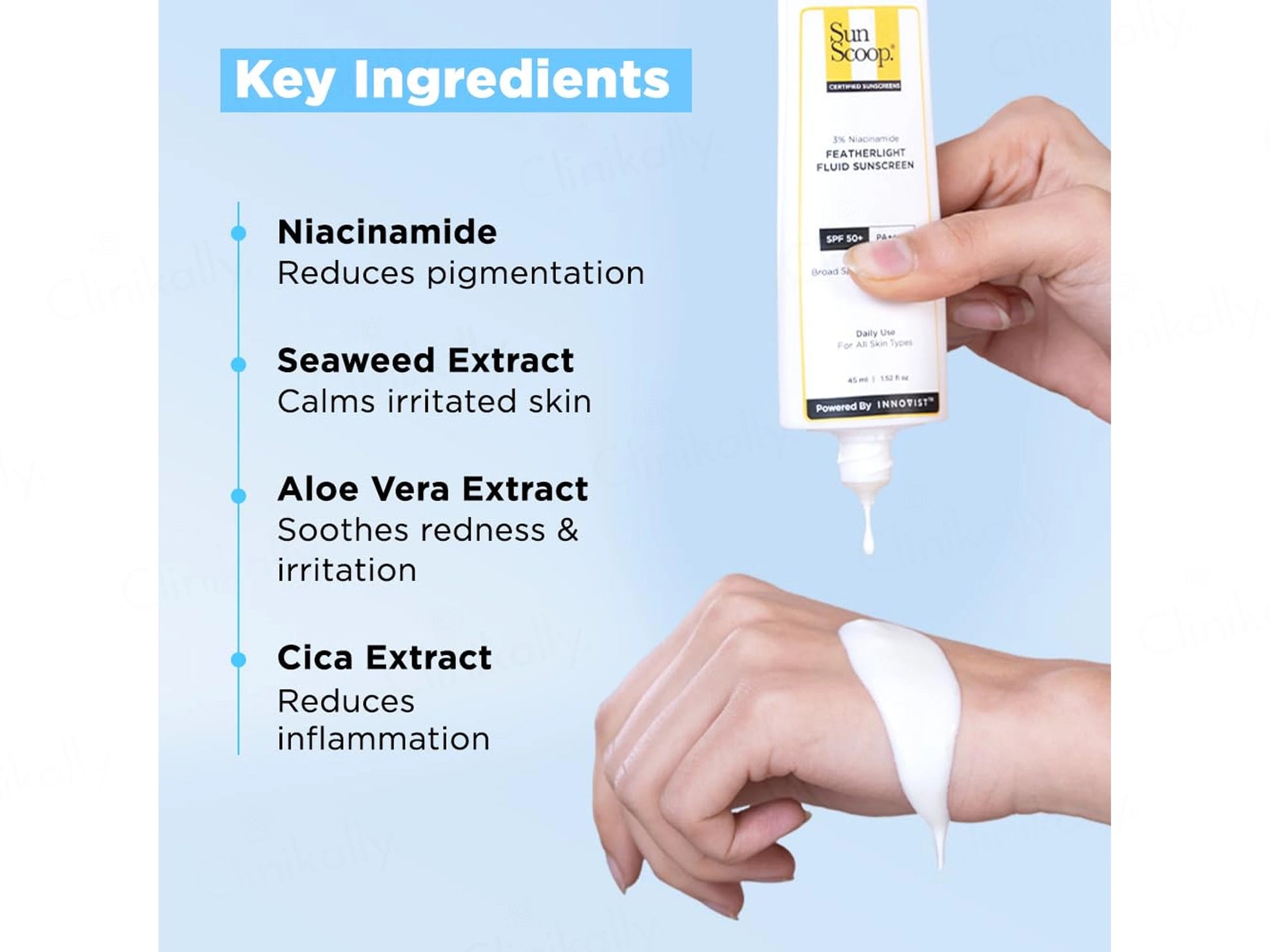 Sun Scoop 3 Percent Niacinamide Featherlight Fluid Sunscreen SPF 50 PA