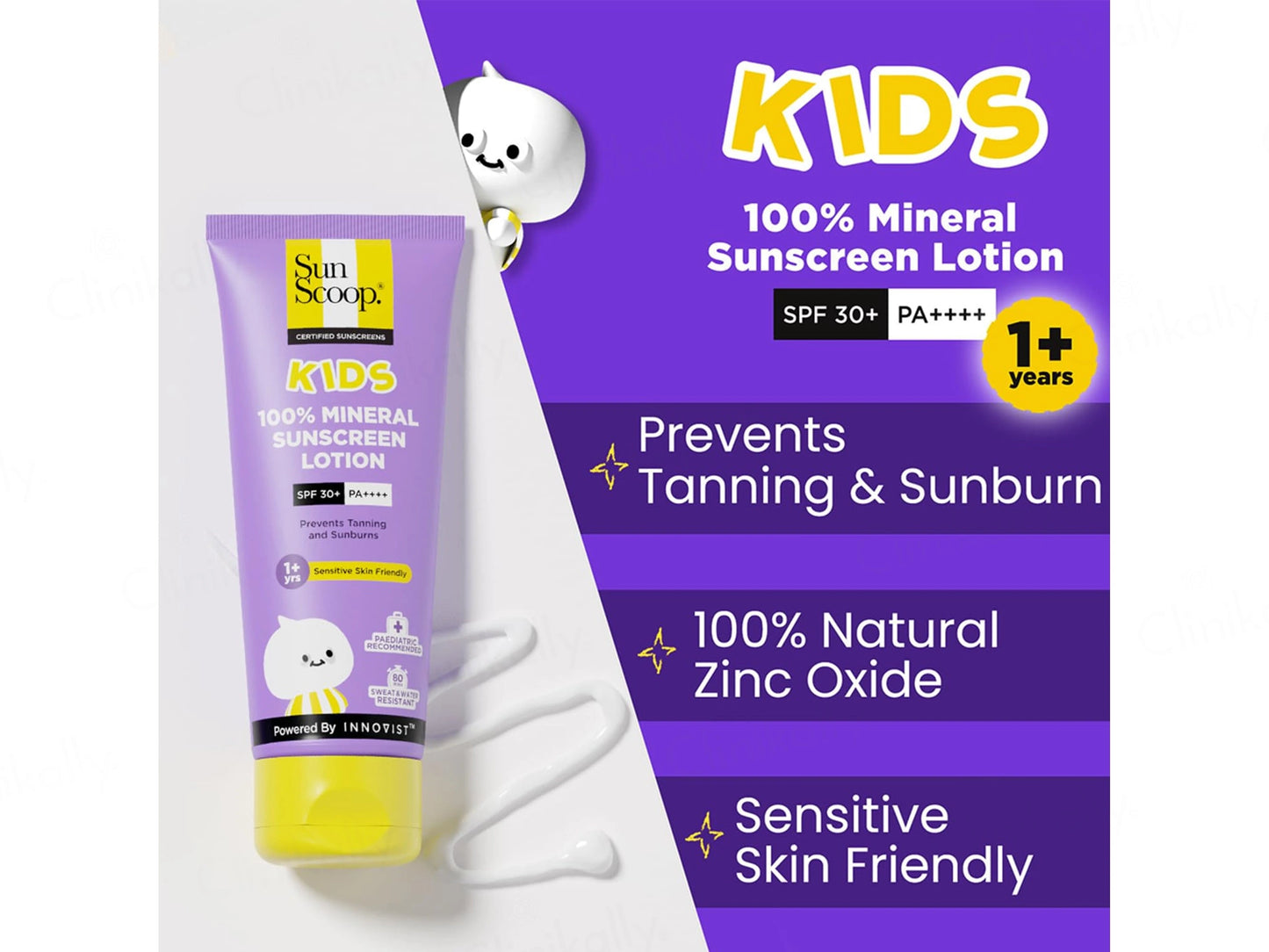 Sun Scoop Kids 100 Percent Mineral Sunscreen Lotion SPF 30 PA