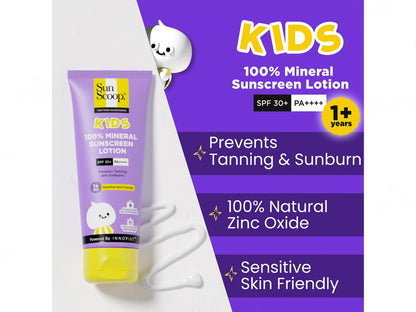 Sun Scoop Kids 100 Percent Mineral Sunscreen Lotion SPF 30 PA
