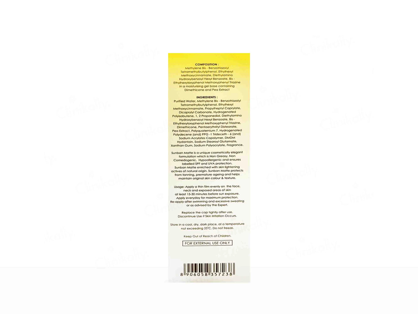 Sunban Matte Gel SPF 30 Sunscreen