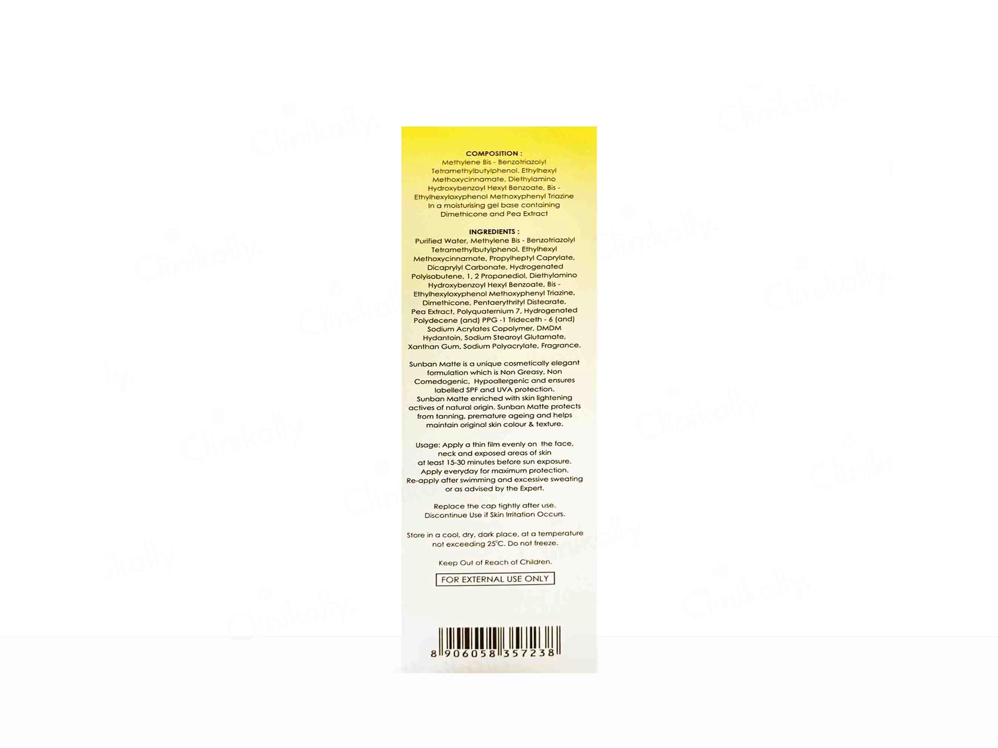Sunban Matte Gel SPF 30 Sunscreen