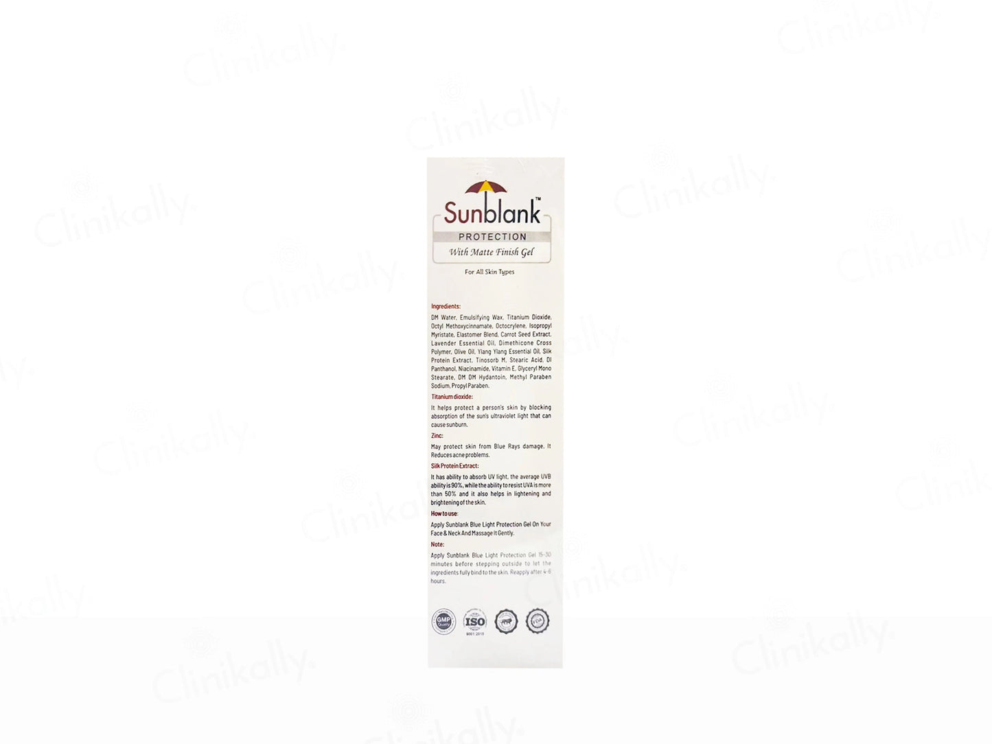 Sunblank Matte Finish Sunscreen Gel SPF 50 PA