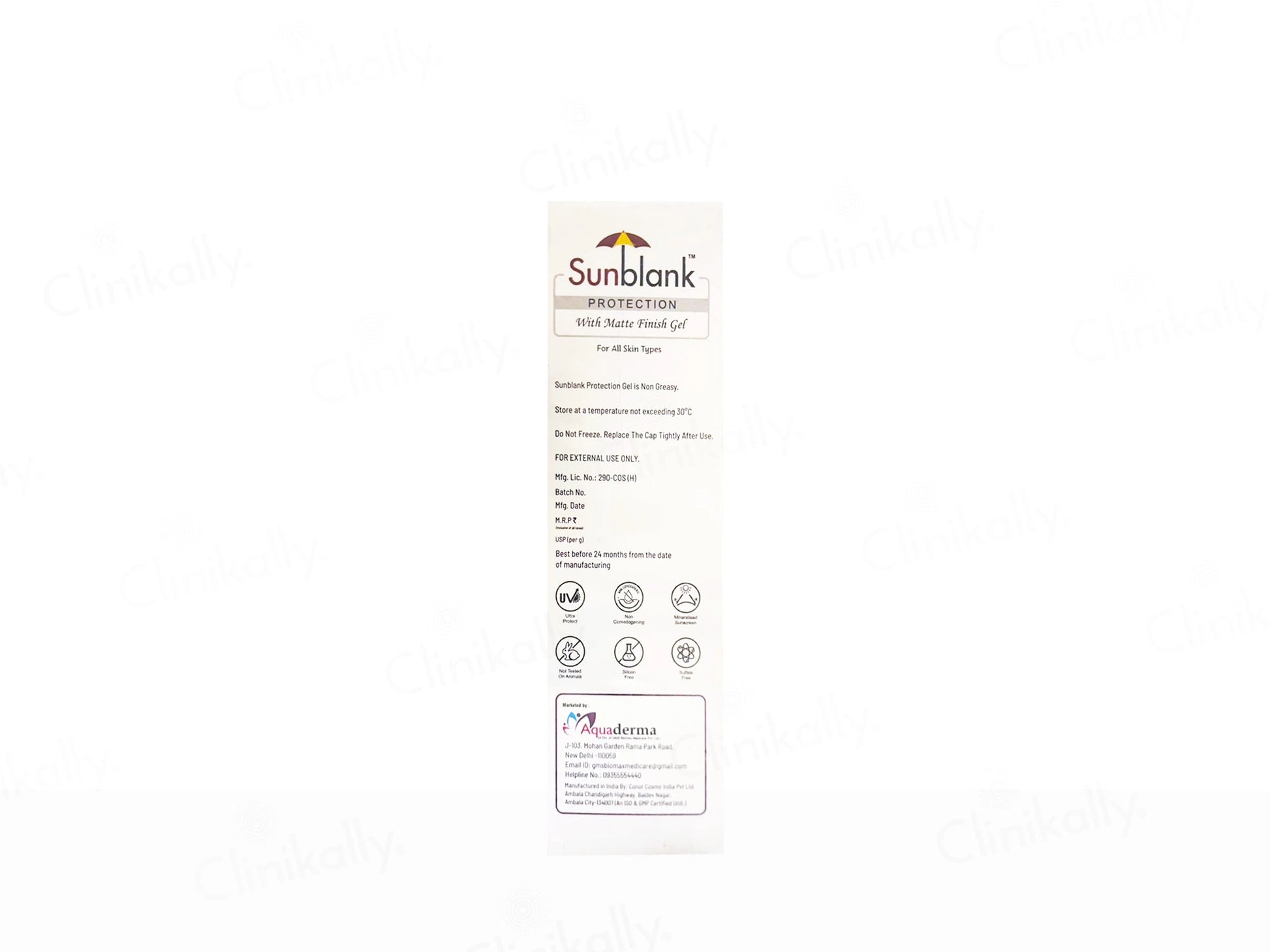 Sunblank Matte Finish Sunscreen Gel SPF 50 PA