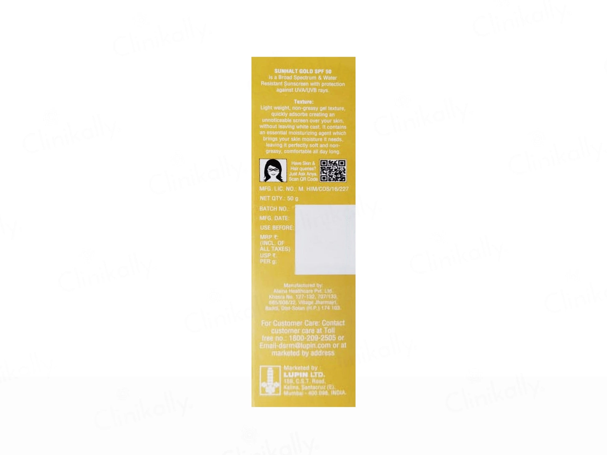 Sunhalt Gold Hydrating Sunscreen SPF 50 PA