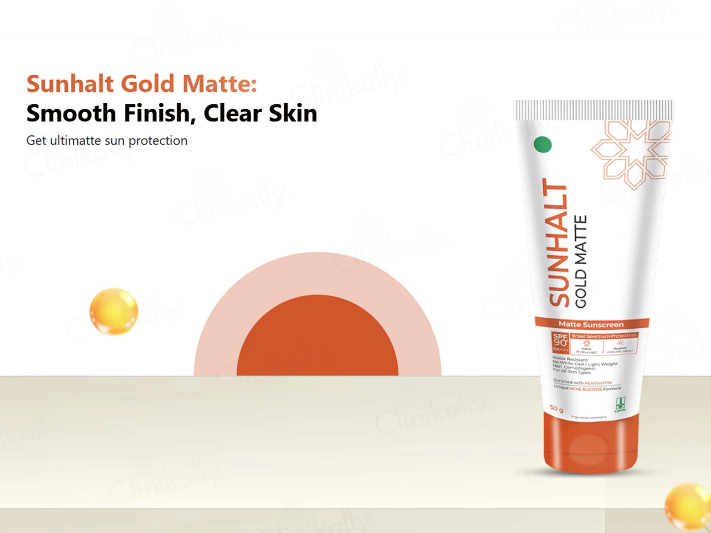Sunhalt Gold Matte Sunscreen SPF 90 PA