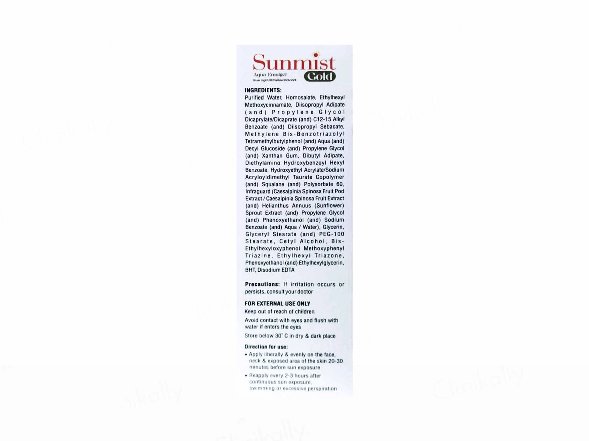 Sunmist Gold Aqua Emulgel Sunscreen SPF 80 PA