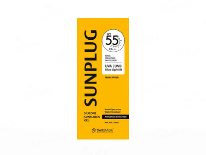 Sunplug Silicone Anhydrous Matte Finish Sunscreen Gel SPF 55 PA