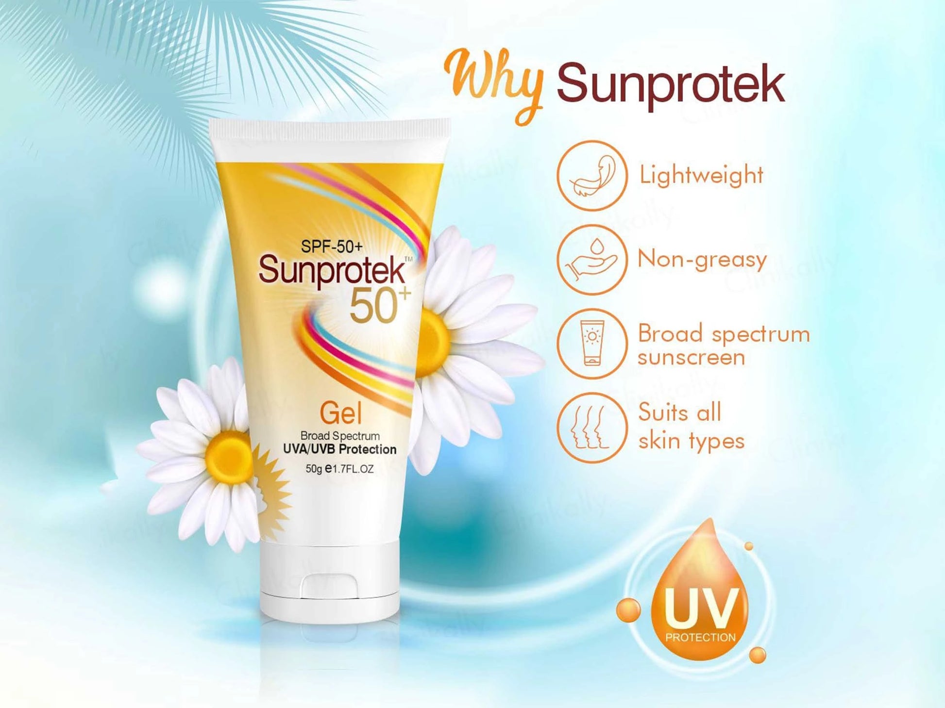 Sunprotek Sunscreen Gel SPF 50 PA