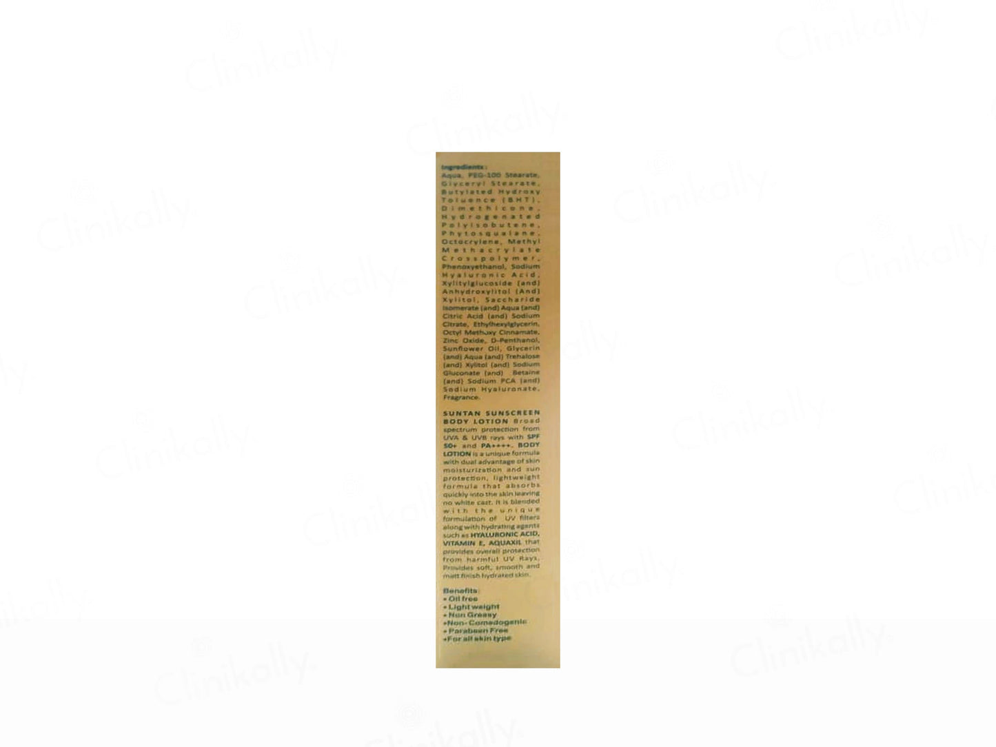 Suntan Body Lotion Moisturizing Sunscreen SPF 50 PA