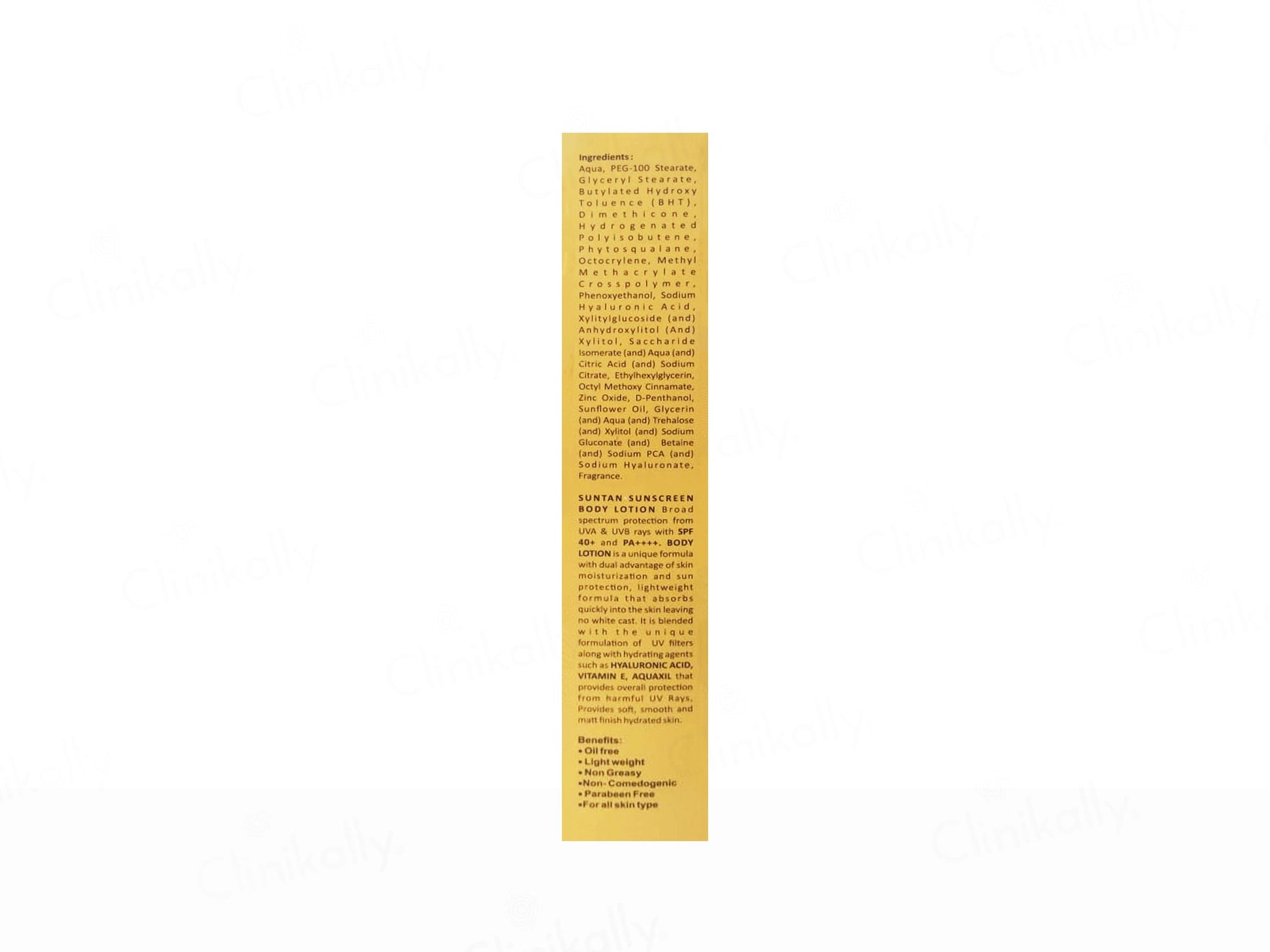 Suntan Body Lotion Moisturizing Sunscreen SPF 50 PA