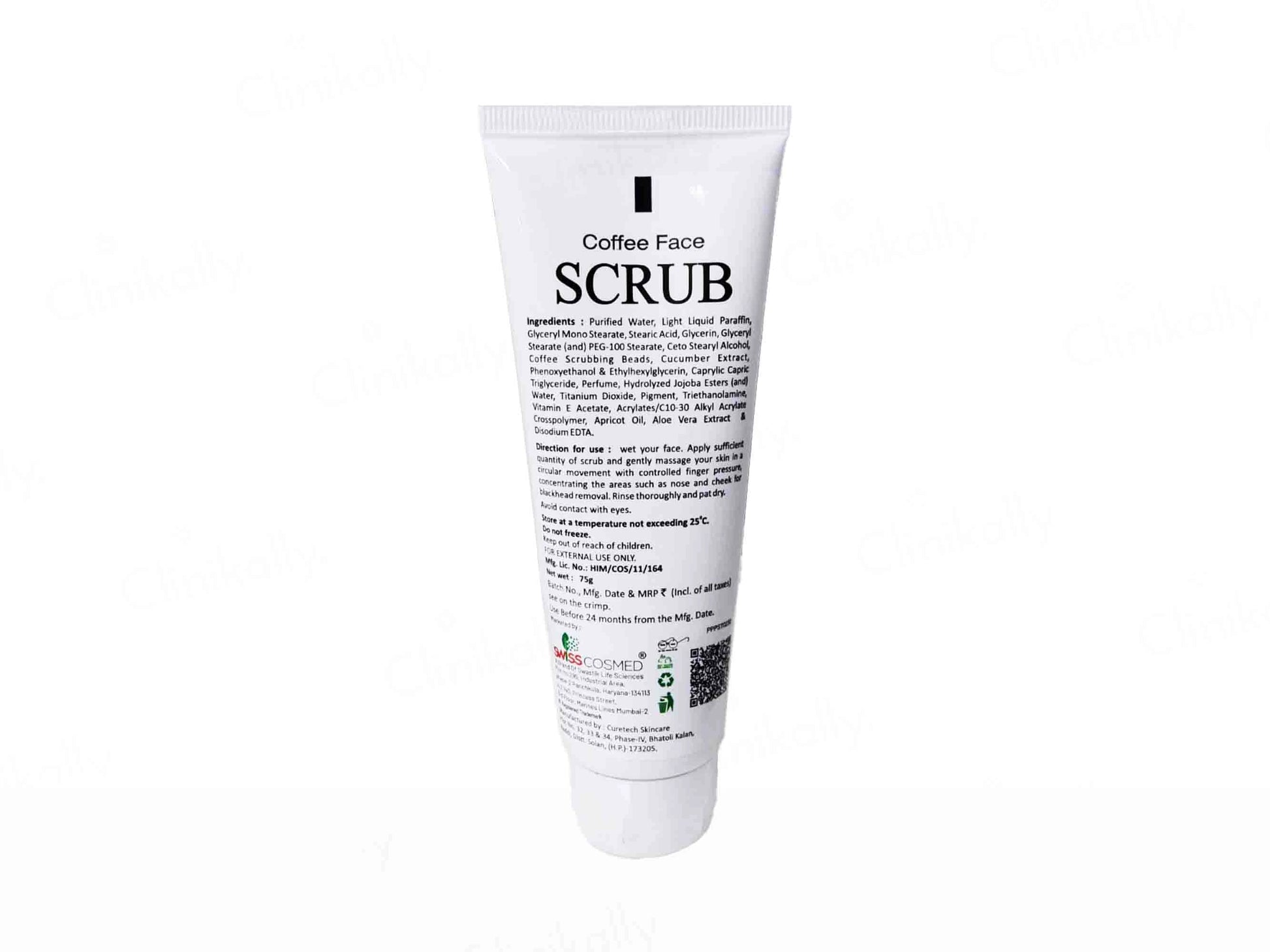 Swisscosmed Coffee Exfoliating and  Moisturizing Face Scrub
