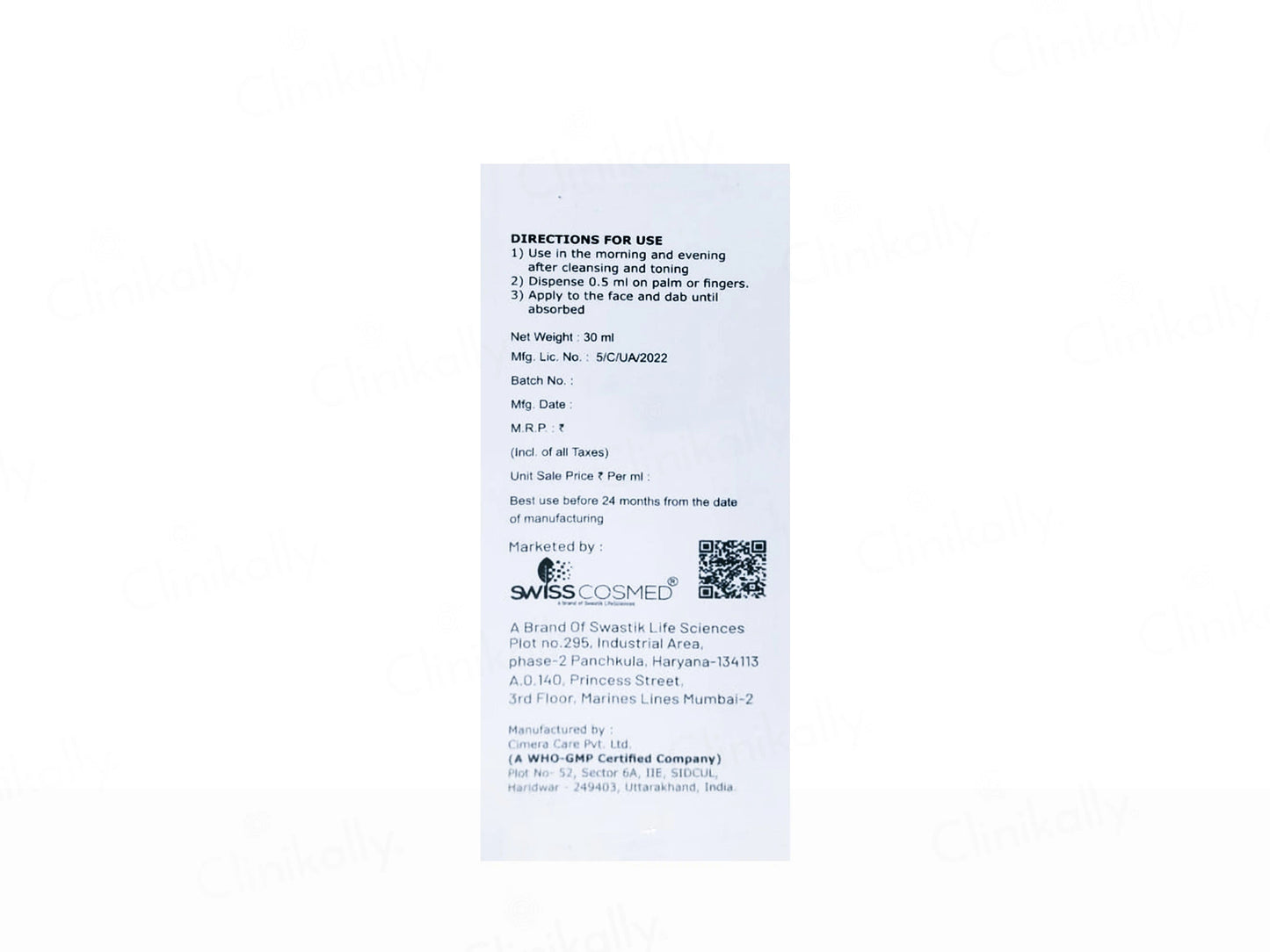 Swisscosmed Niacinamide With Vitamin-C Face Serum