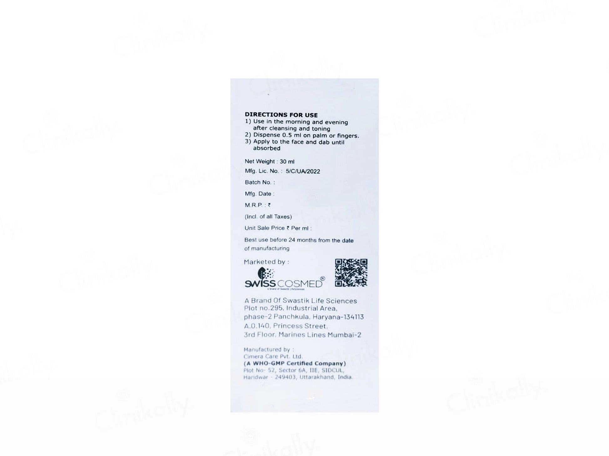 Swisscosmed Niacinamide With Vitamin-C Face Serum