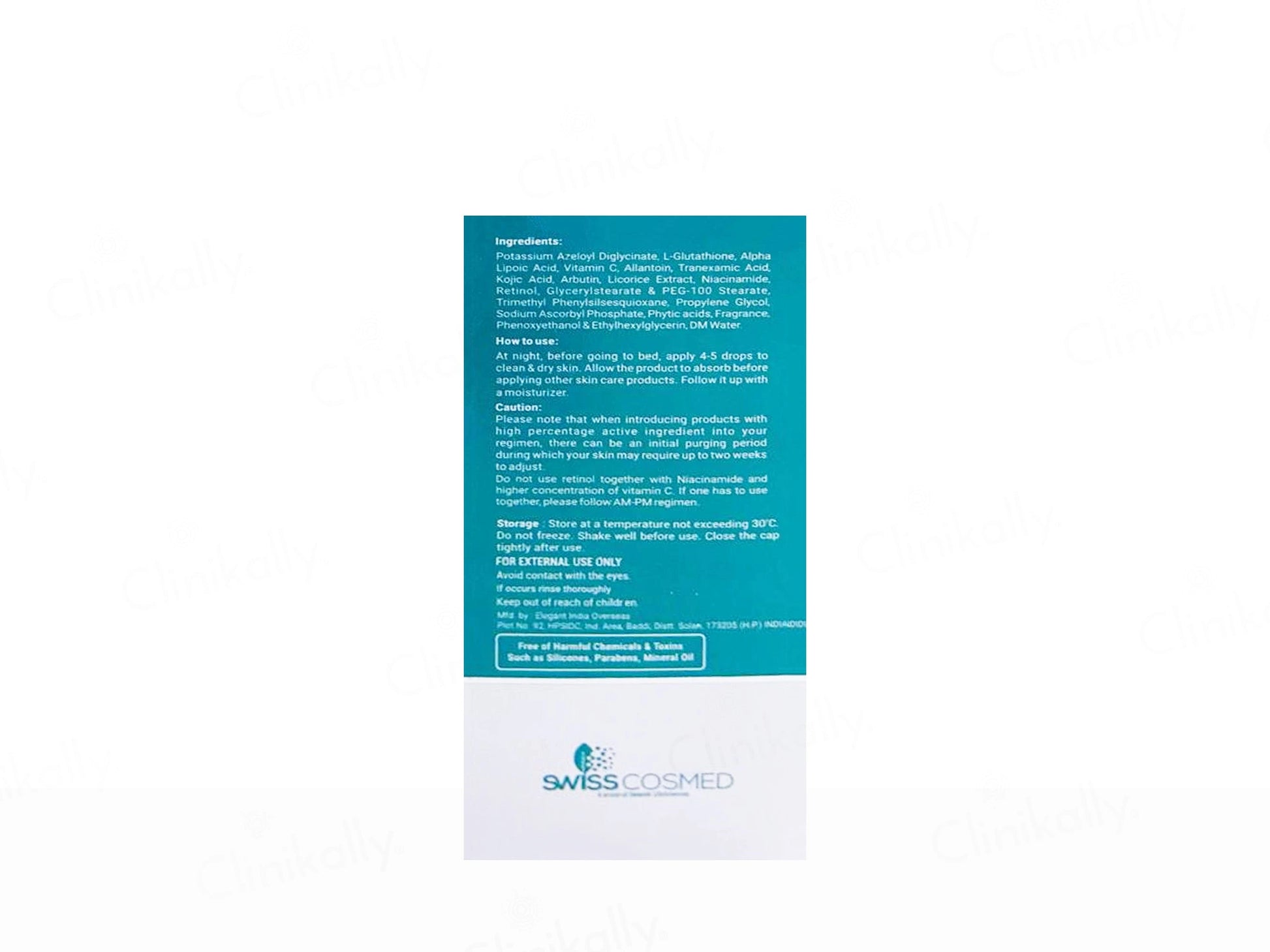 Swisscosmed SwissGlow Brightening Face Serum For Men and  Women