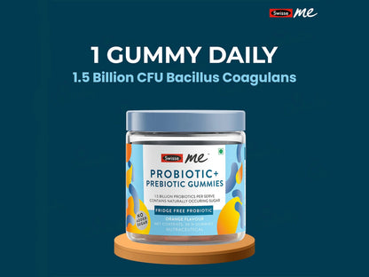SwisseMe Probiotic  Prebiotic Gummies - Orange Flavour