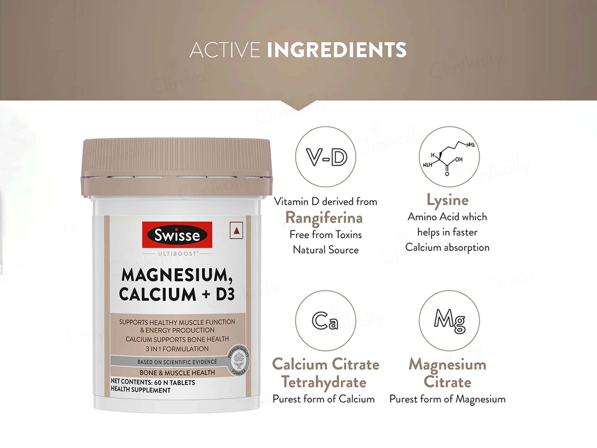 Swisse Ultiboost Magnesium, Calcium  D3 Tablet