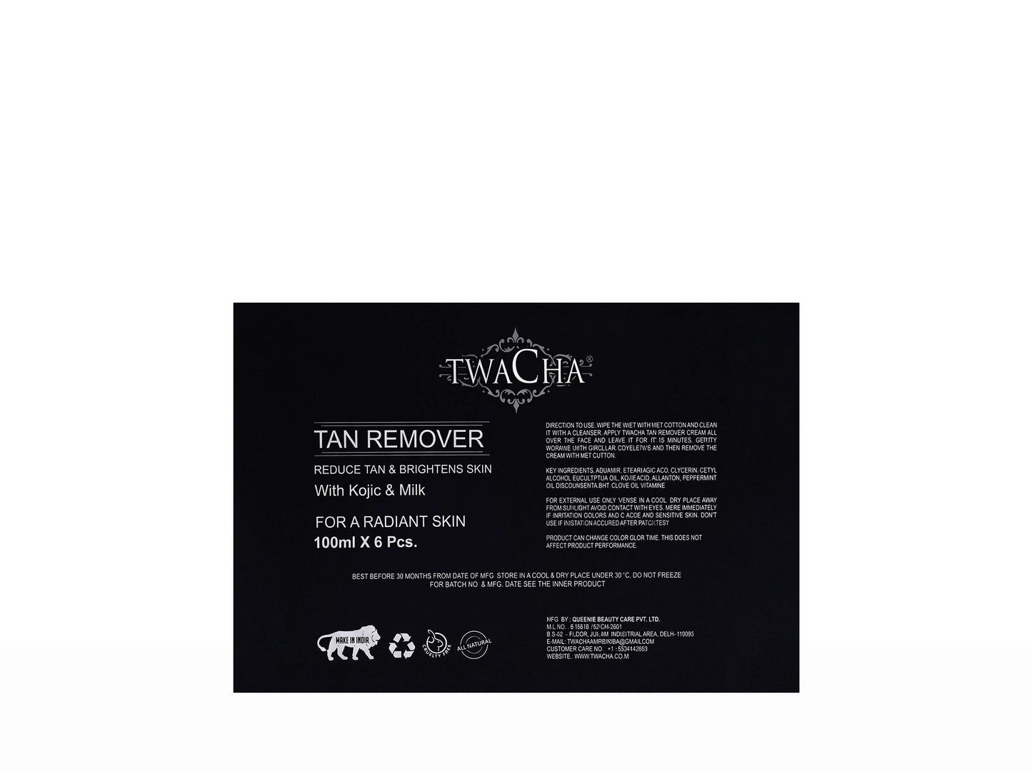 TWACHA Tan Remover Skin Brightening Cream