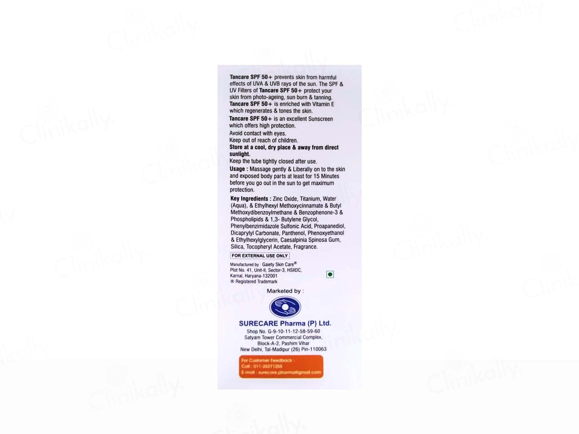 Tancare Sun Protection Lotion SPF 50