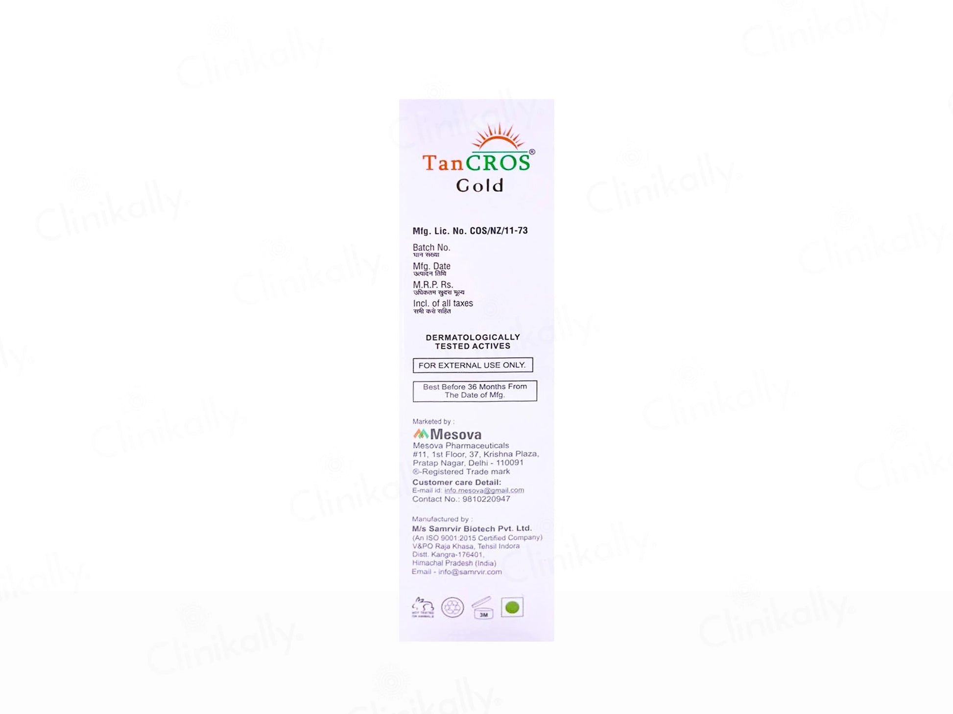 Tancros Gold Silicon Sunscreen Gel SPF 50 PA