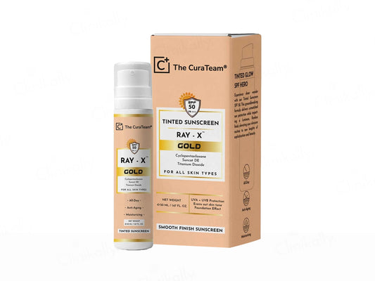 The CuraTeam Ray-X Gold Tinted Sunscreen Gel SPF 50 PA