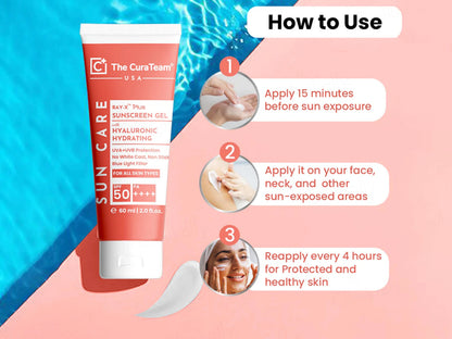 The CuraTeam Ray-X Plus Hyaluronic Hydration Sunscreen Gel SPF 50 PA