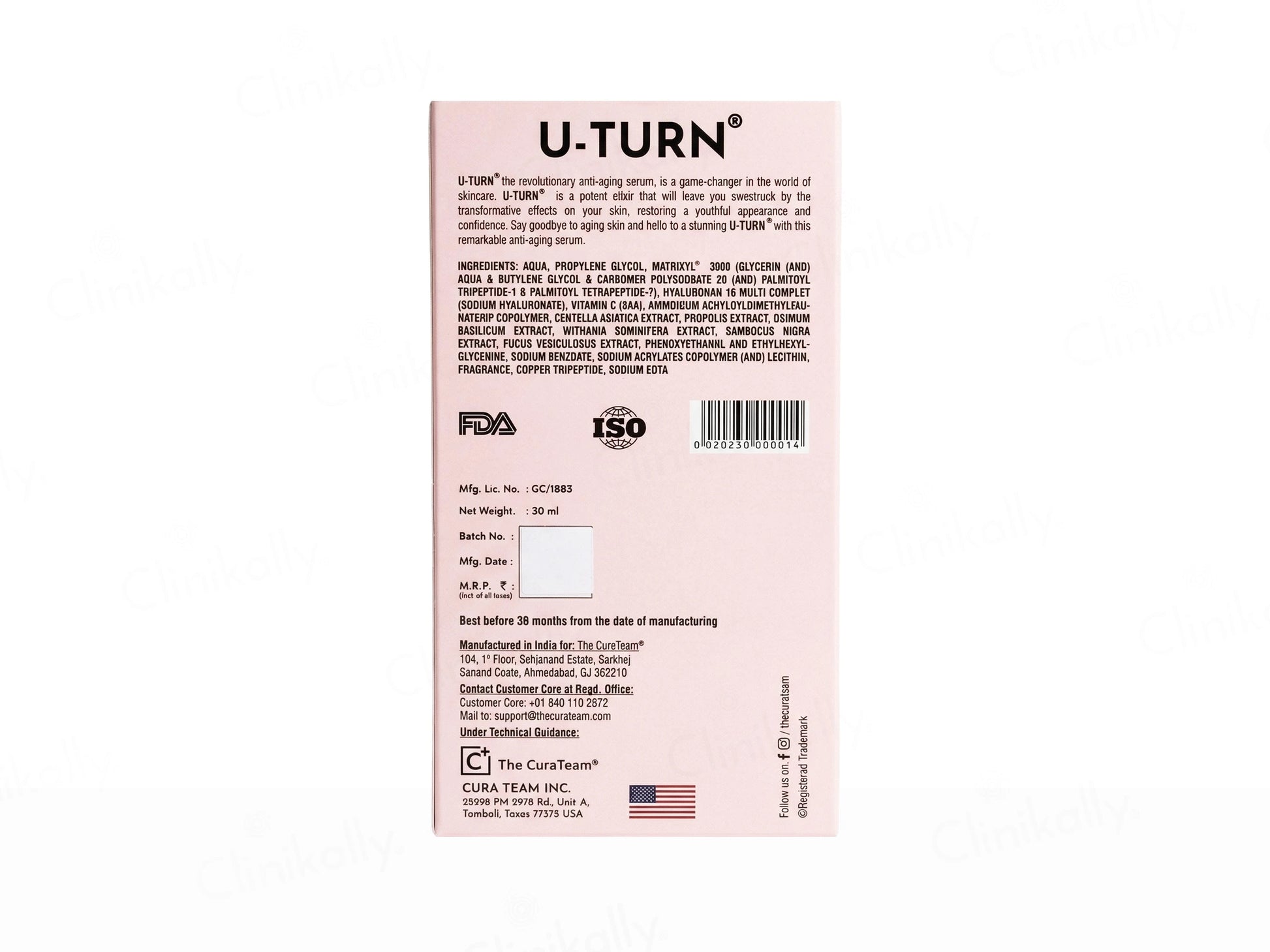 The CuraTeam U-Turn Age Reversal Anti-Aging Serum