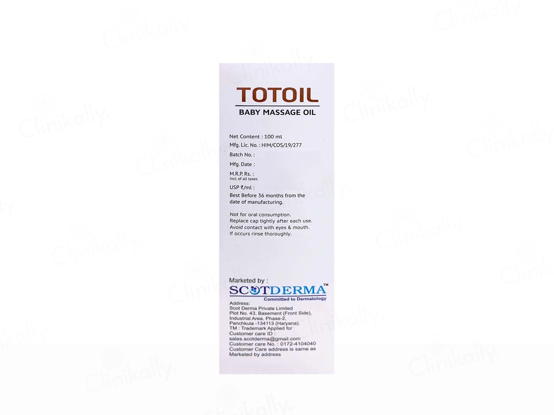 Totoil Baby Massage Oil