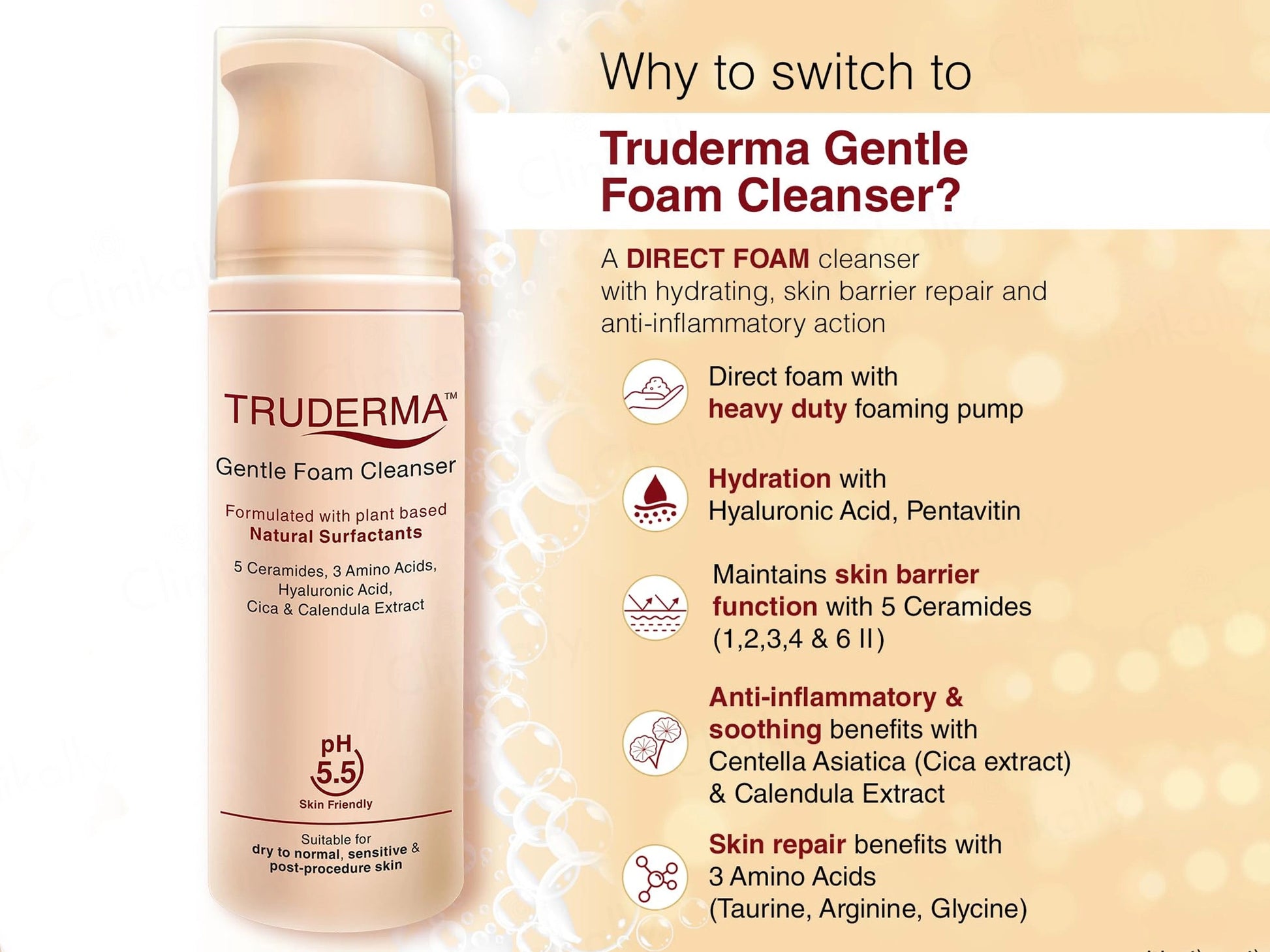 Truderma Gentle Foam Cleanser