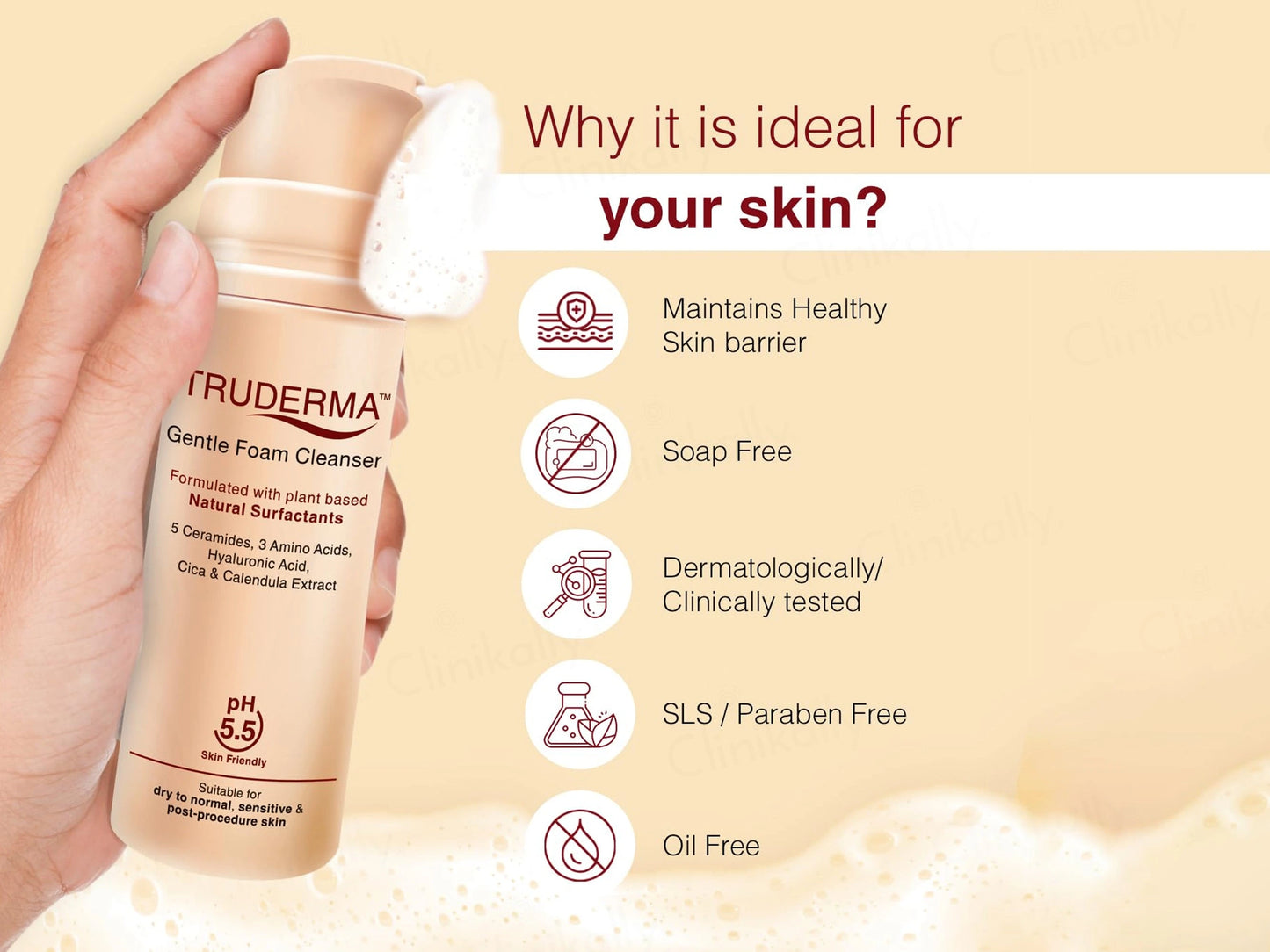 Truderma Gentle Foam Cleanser