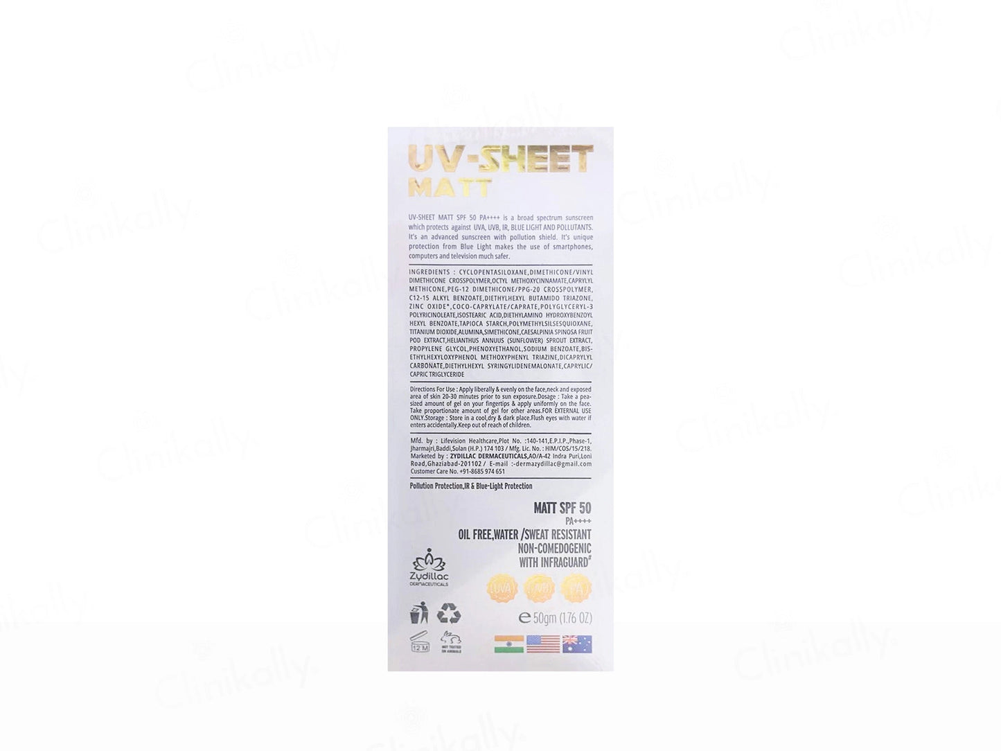 UV-Sheet Matt Sunscreen SPF 50 PA