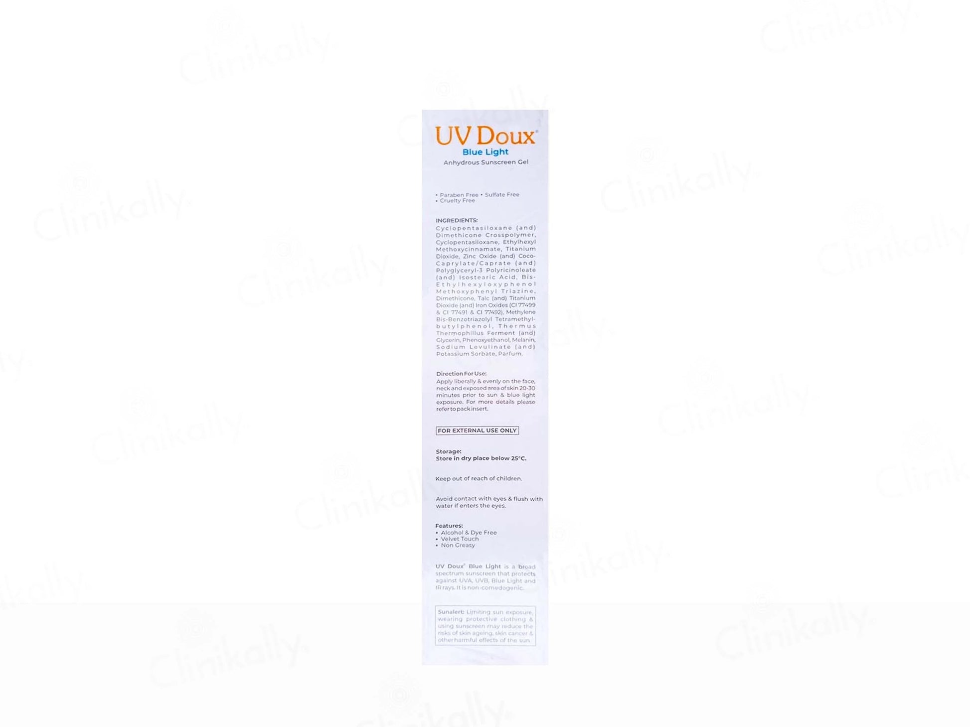 UV Doux Blue Light Anhydrous Sunscreen Gel SPF 50 PA