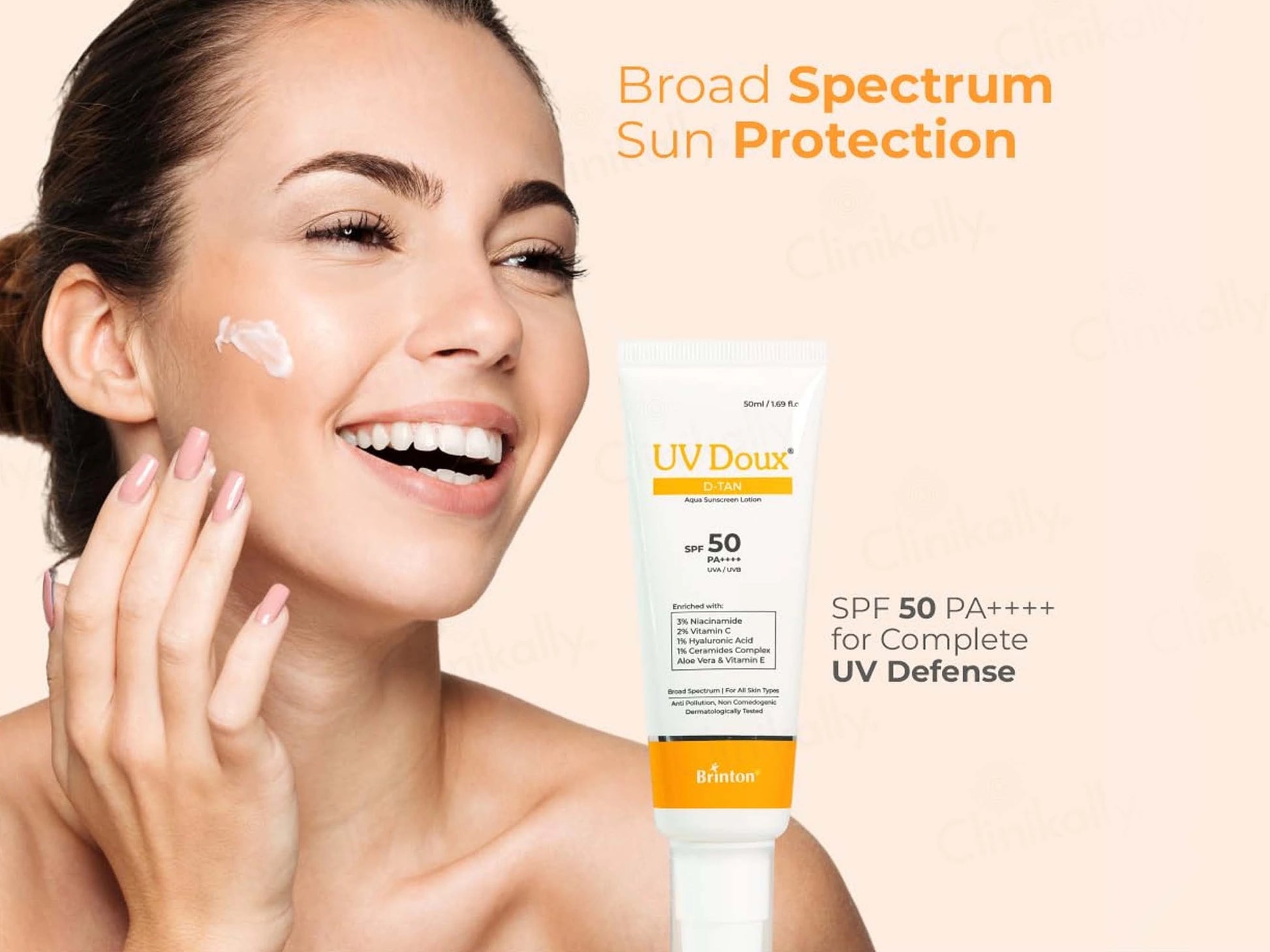 UV Doux D-Tan Aqua Sunscreen Lotion SPF 50 PA