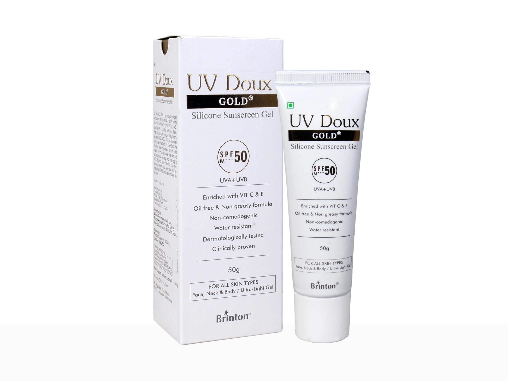 UV Doux Gold Silicone Sunscreen Gel SPF 50 PA