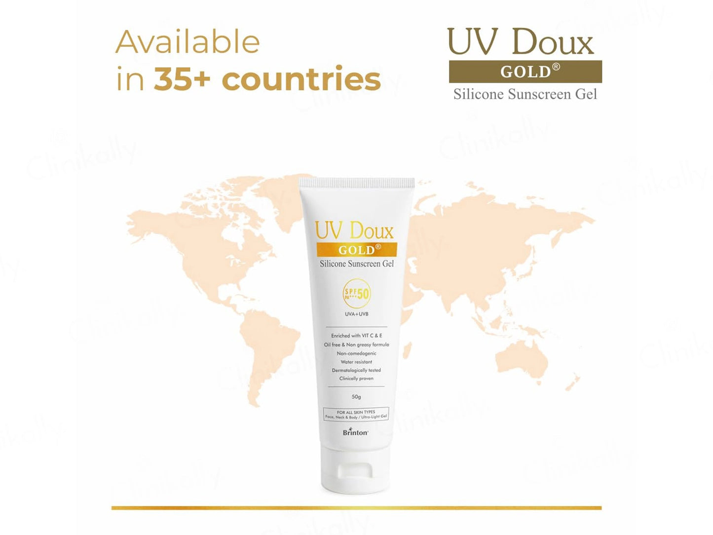 UV Doux Gold Silicone Sunscreen Gel SPF 50 PA